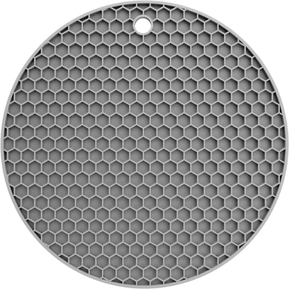 Silicone Trivet Mat — Heat Resistant 446°F Pot Holders for Hot Dishes, Non-Slip Hot Pads for Quartz & Granite Countertops, Multipurpose Kitchen Trivets, Black
