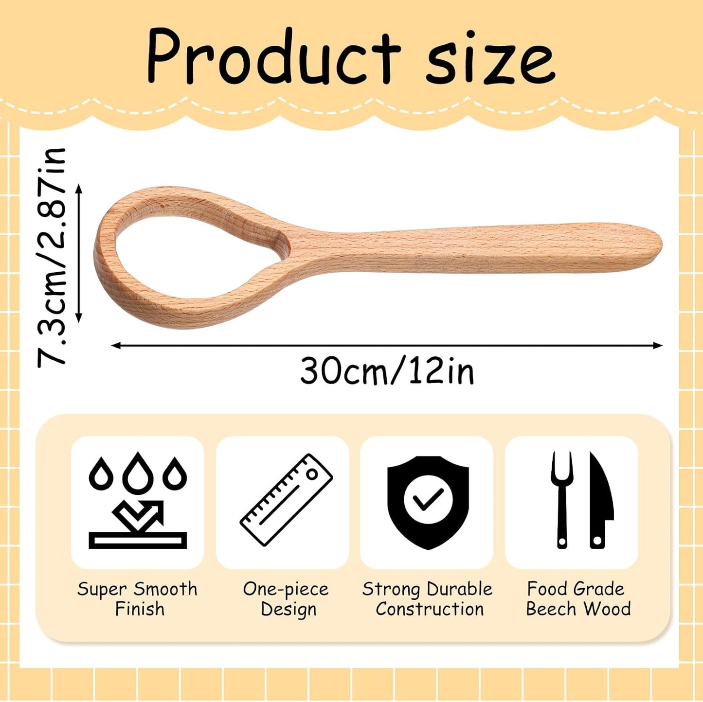 12 Inch Danish Whisk Wooden Sourdough Whisk Traditional Dough Hook Used for Mixing Dough, Sourdough, Eggs, Pizza, Bread and Other Baking Ingredients