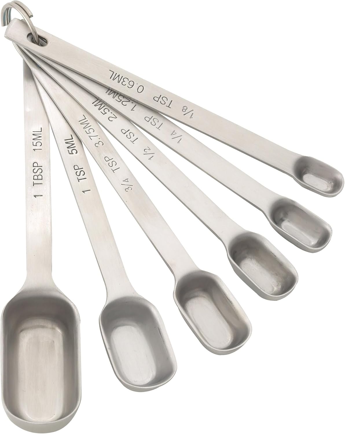 Mrs. Anderson’s Baking Measuring Spoons, 6-Piece Set, Heavyweight 18/8 Stainless Steel