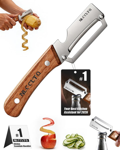 Kiwi Peeler Multifunctional Vegetable Peeler Stainless Steel Potato De Papas Kitchen Shears and Pineapple Peelers Fruit Food Pelador De Verduras Apple Corer Paring Knife Carrot Shredder (3pcs)