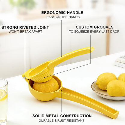 YC Kitchen Lemon Squeezer,Lemon Juicer - Metal Manual Hand Juicer Tool, Kitchen Tools for citrus juicer, Dishwasher Safe