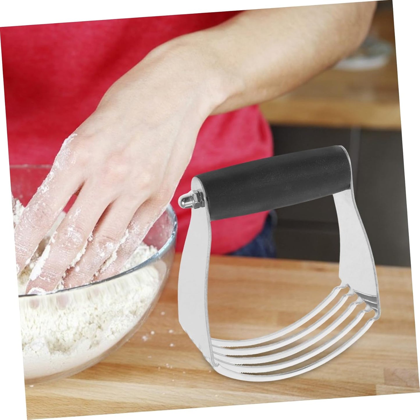 SHOWERORO Heavy Duty Pastry Cutter for Baking Dough Blender Stainless Steel Butter Scraper Flour Mixing Tool