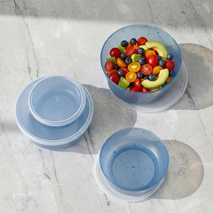 4Pcs stackable Plastic Bowls with Lids Set for Kitchen, Safe BPA Free Non Toxic Serving Bowl Bowls small