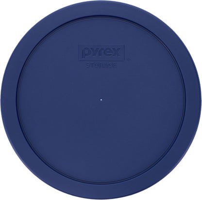 Pyrex 7402-PC Blue Food Storage Replacement Lid (This Lid Fits the Pyrex 7402 6-Cup SCULPTED MIXING BOWL and 7203 7-Cup Glass Bowl) (8-Pack) - Made in USA