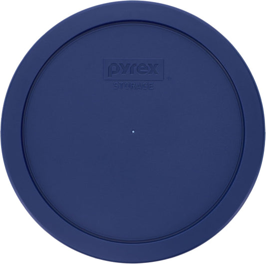 Pyrex 7402-PC Blue Food Storage Replacement Lid (This Lid Fits the Pyrex 7402 6-Cup SCULPTED MIXING BOWL and 7203 7-Cup Glass Bowl) (8-Pack) - Made in USA