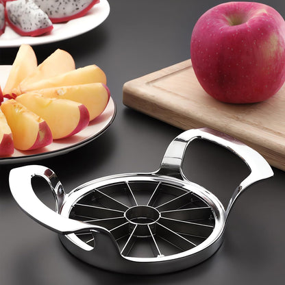 Stainless Steel Apple Slicer 12 Slices - Large Apple Corer Remover with Cleaning Brush, Thin Fruit Slicer Wedger for Home Kitchen, Baking & Snacking
