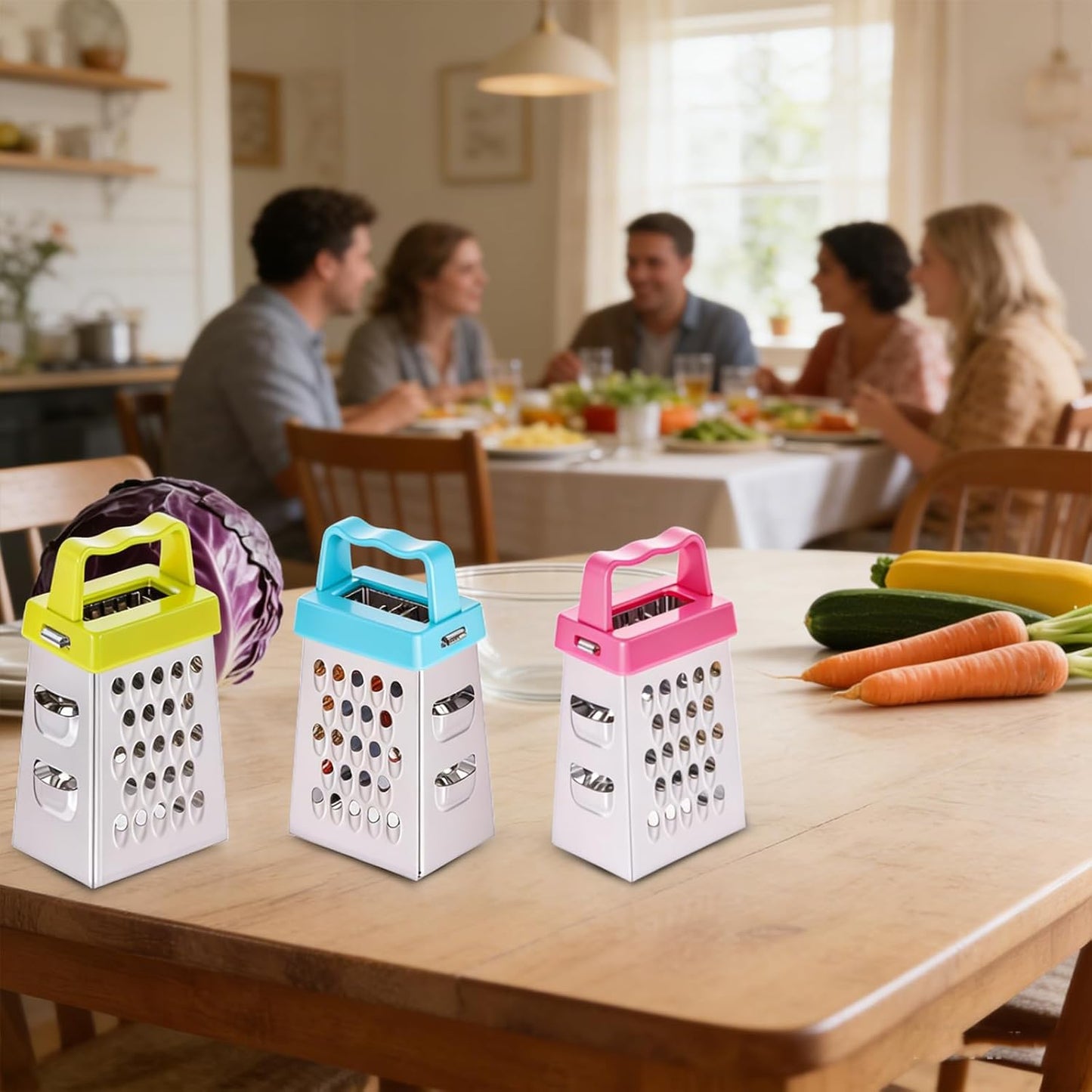 6pcs Mini Cheese Grater Set, Stainless Steel Box Graters, Compact Mini Graters for Kitchen, Small Box Grater for Cheese, Vegetables, Ginger, and More