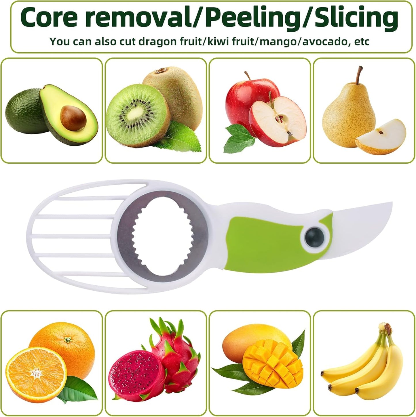 3 in 1 Folding Avocado Slicer Tool, Splitting, Pitting, Slicing Avocados Safely, Bird Shaped Avocado Splitter, Fruit Peeler, Kitchen Gadget, Lightweight Portable Tool, 1 Pcs