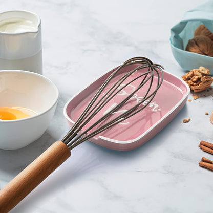 Ceramic Spoon Rest for Stove Top, Large Spoon Holder for Kitchen Counter, White Coffee Spoon Rest, Heat-Resistant Cooking Utensil Rest, Modern Farmhouse Kitchen Décor