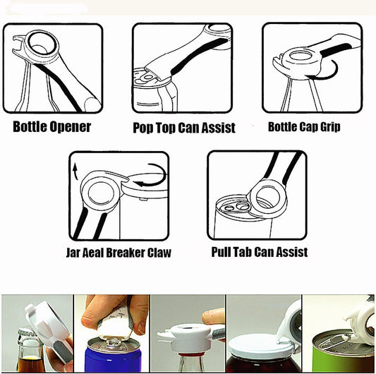 Jar Opener Multifunction Adjustable for 1-4 inches Bottle Can, Stainless Steel Lids Off Jar Opener. Fit Seniors, Arthritis, Women, Chilren, Weak Hands