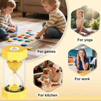 5 Minute Hourglass Sand Timer, Plastic Hexagon Hourglass Sand Clock 5 Min, Reloj De Arena 5 Minutos,Unbreakable Green Hour Glass Sandglass for Classroom Games Kitchen (Green)