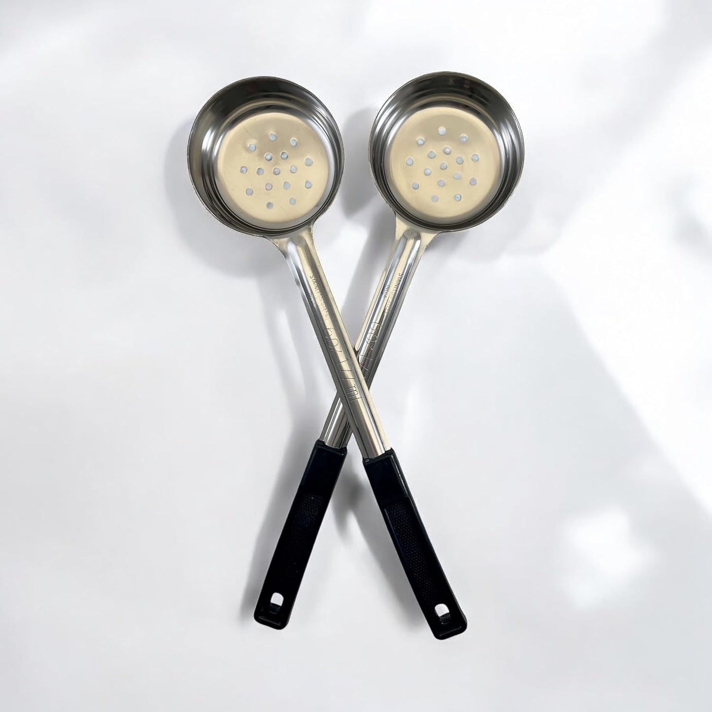 8 Ounce Solid Stainless Steel Portion Control Ladle Spoon for Measuring and Serving; Commercial Grade Serving Scoops [Pack of 2]