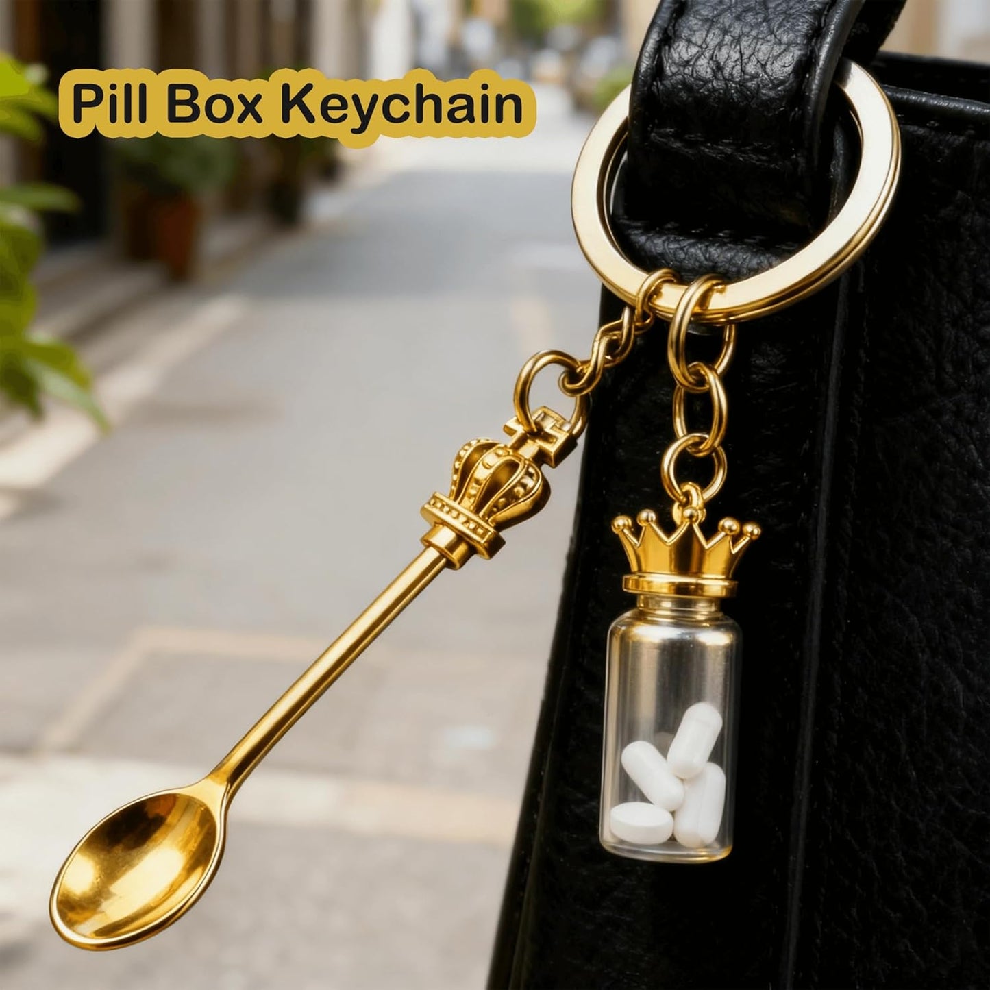 8 Pack Small Measuring Tools Spoon Keychain with Split Key Rings, Metal Mini Powder Spoons for Medicine, Pill Bottle, Craft, Partty (Multicolor, Tiny)