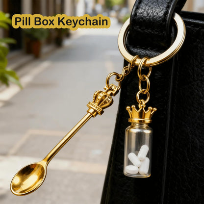8 Pack Small Measuring Tools Spoon Keychain with Split Key Rings, Metal Mini Powder Spoons for Medicine, Pill Bottle, Craft, Partty (Multicolor, Tiny)