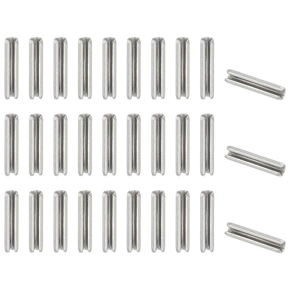 PATIKIL Slotted Spring Pin, 50 Pcs 1/8" x 3/4" (3.2mm x 20mm) 304 Stainless Steel Split Roll Pins Spring Dowel for Home Improvement Automotive Machine Repair, Silver - Colors A