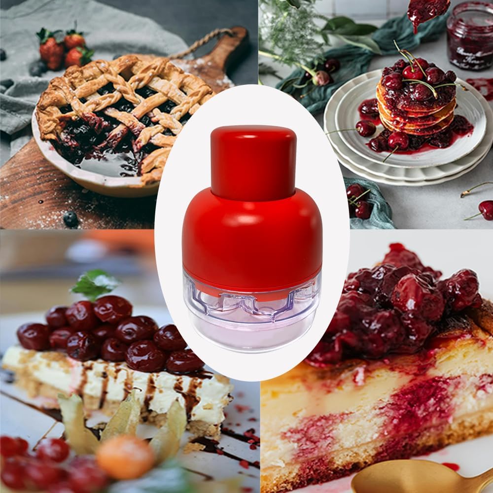 2025 Upgrade Cherry Pitter Tool，8 in 1 Cherry Seed Remover ，Quick Portable Push-Down Cherry Corer for Kitchen, Picnics