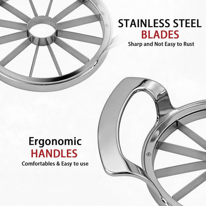 Apple Slicer and Corer, Heavy-Duty Stainless Steel Apple Cutter with 5" Large Opening, Professional 12-Blade Slicer, Dishwasher Safe