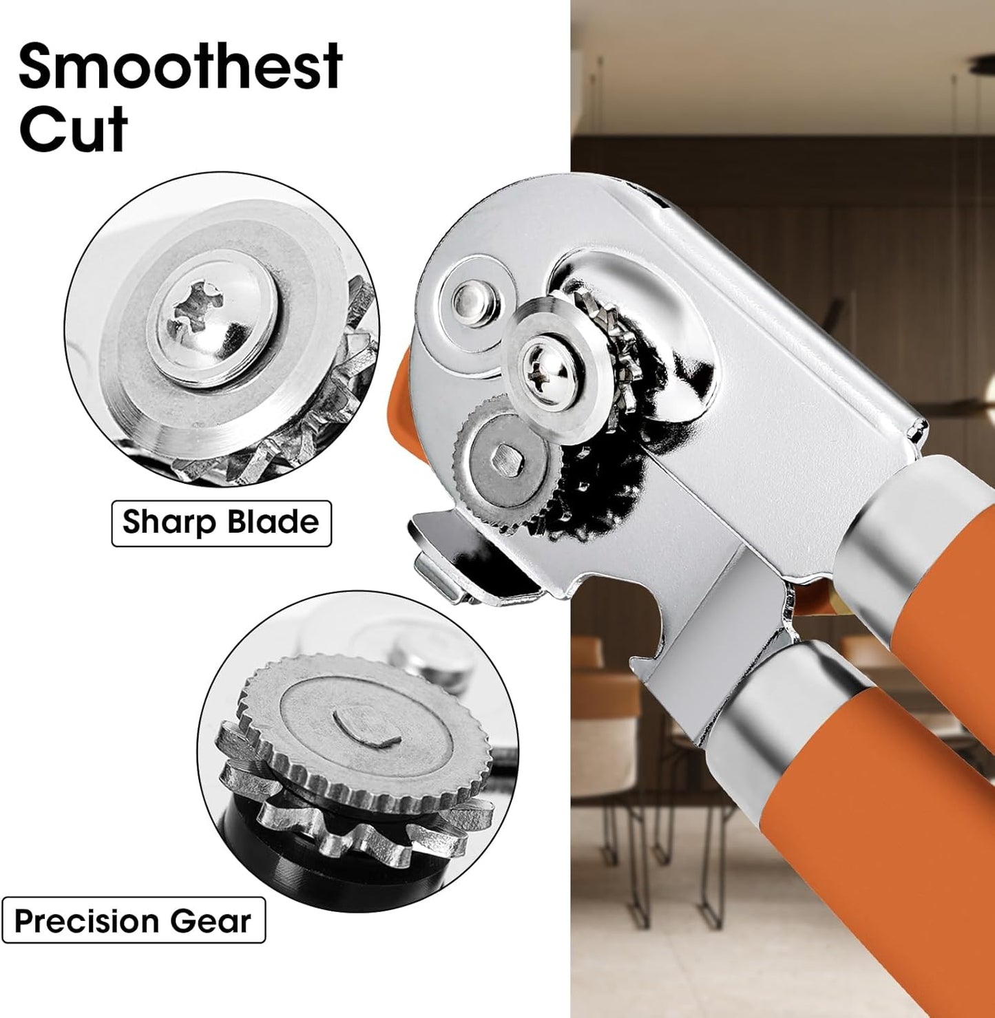 Beneno Heavy Duty Hand Can Opener Manual with Magnet, Durable Sharp Carbon Steel Blade Smooth Cutting, Big Effort-Saving Knob & Soft Grip Handle, Multifunctional Kitchen Tool with Bottle Opener, Green