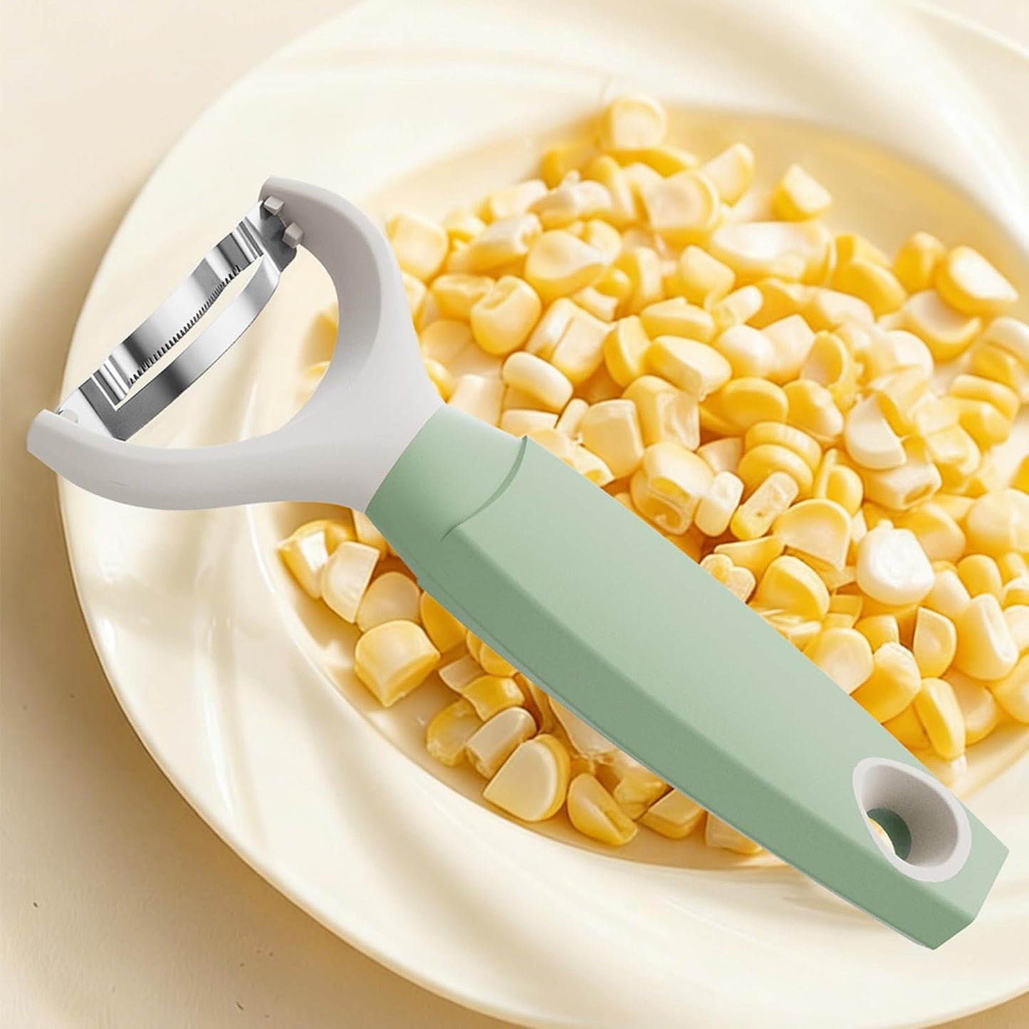 Corn Peeler & Stripper Tool, Stainless Steel Kernel Remover, Easy-Grip Handle, Dishwasher Safe - Efficient Corn Stripper for Corn on the Cob, Ideal for Home Kitchens, Meal Prep, and BBQs