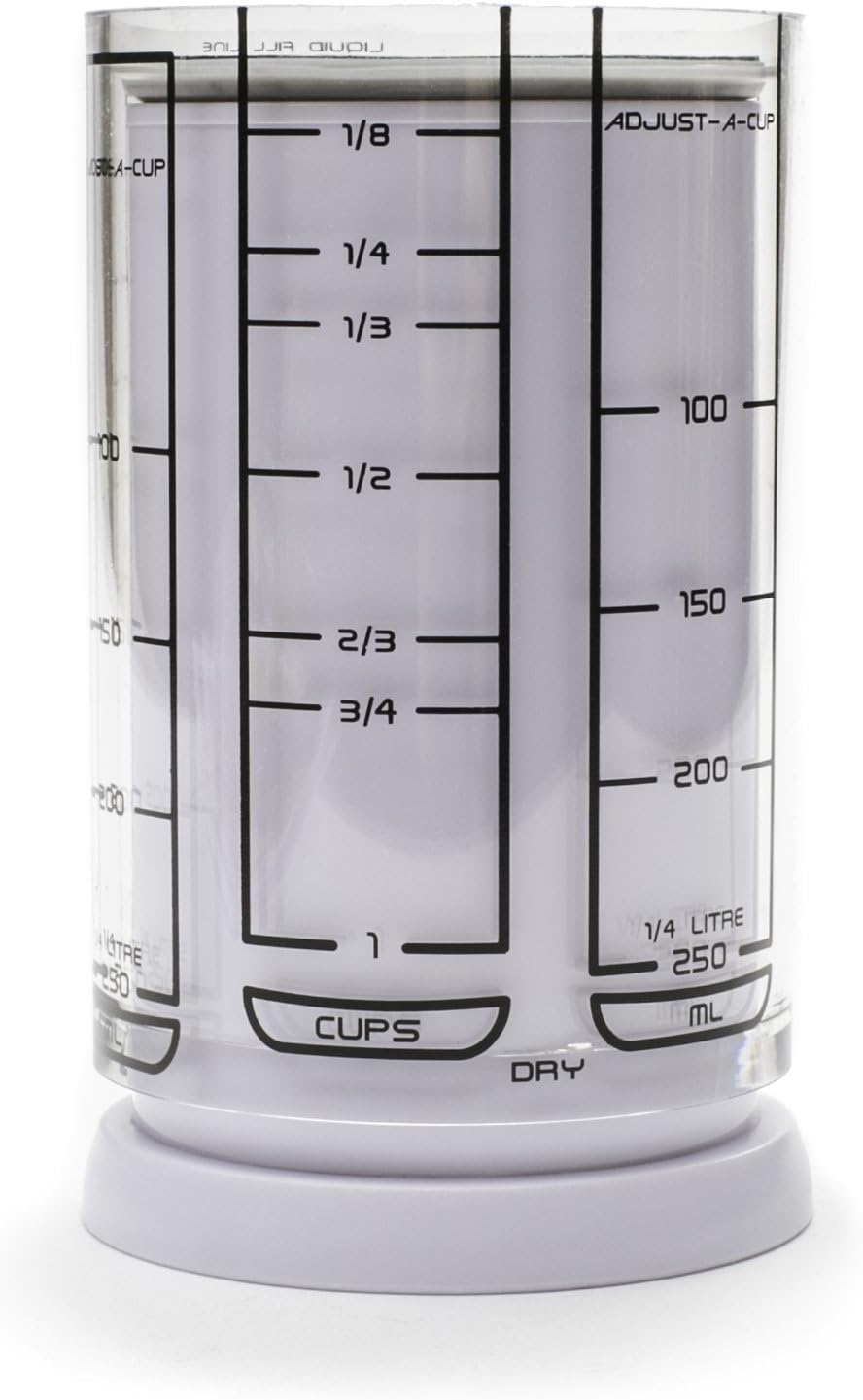 KitchenArt 1 Cup Adjust-A-Cup, Plastic, White