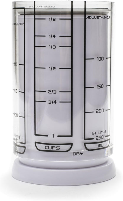 KitchenArt 1 Cup Adjust-A-Cup, Plastic, White