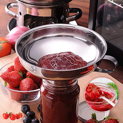 5-Inch Stainless Steel Funnel with Fine Mesh Strainer, 200 Mesh Cooking Oil Filter