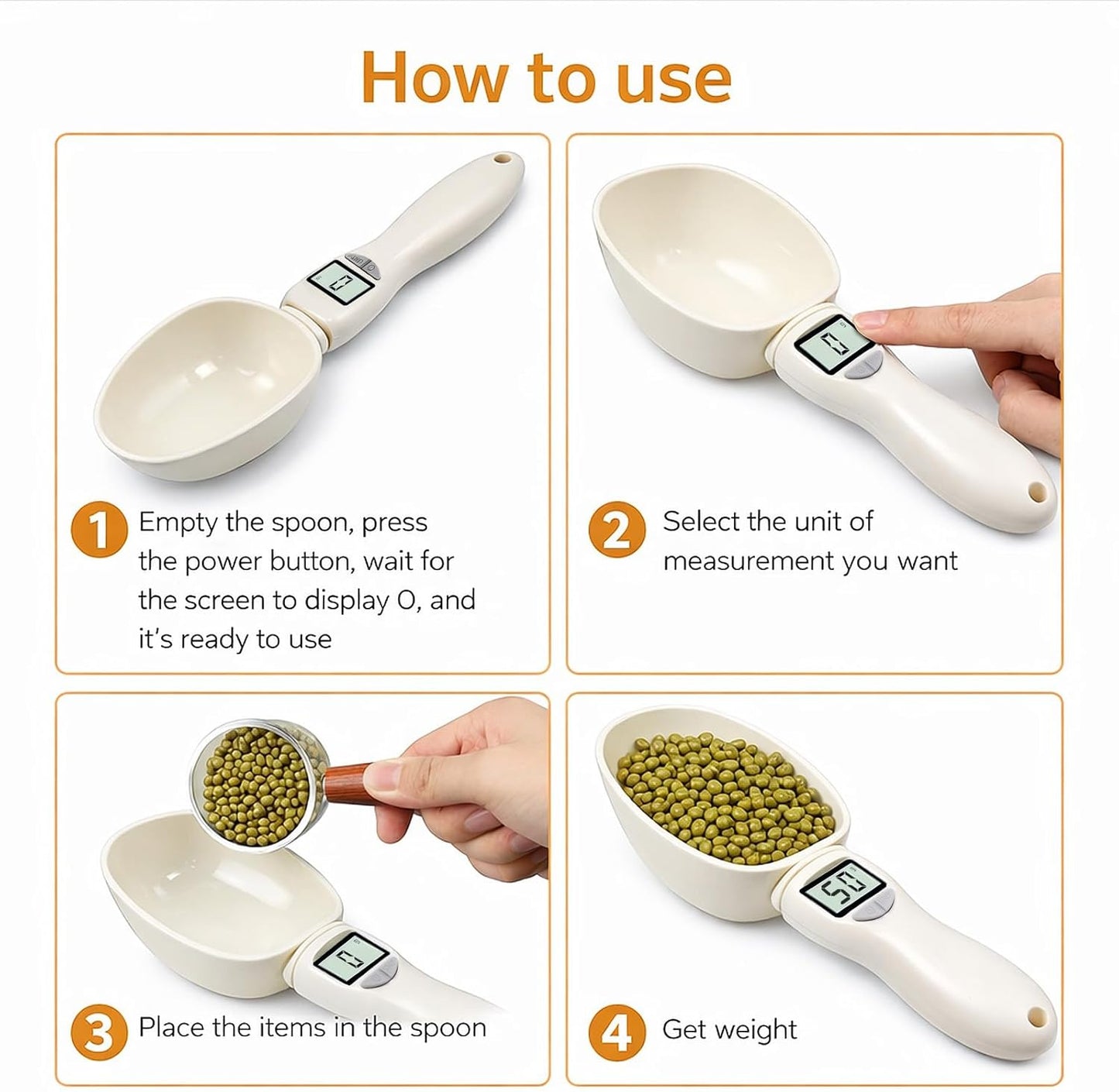 Digital Measuring Spoon - 800g/1g High Precision Kitchen Electronic Food Scale & Cup, Grams Ounces Conversion, Nutritional Calculator for Cooking & Baking, Portable Weighing Tool