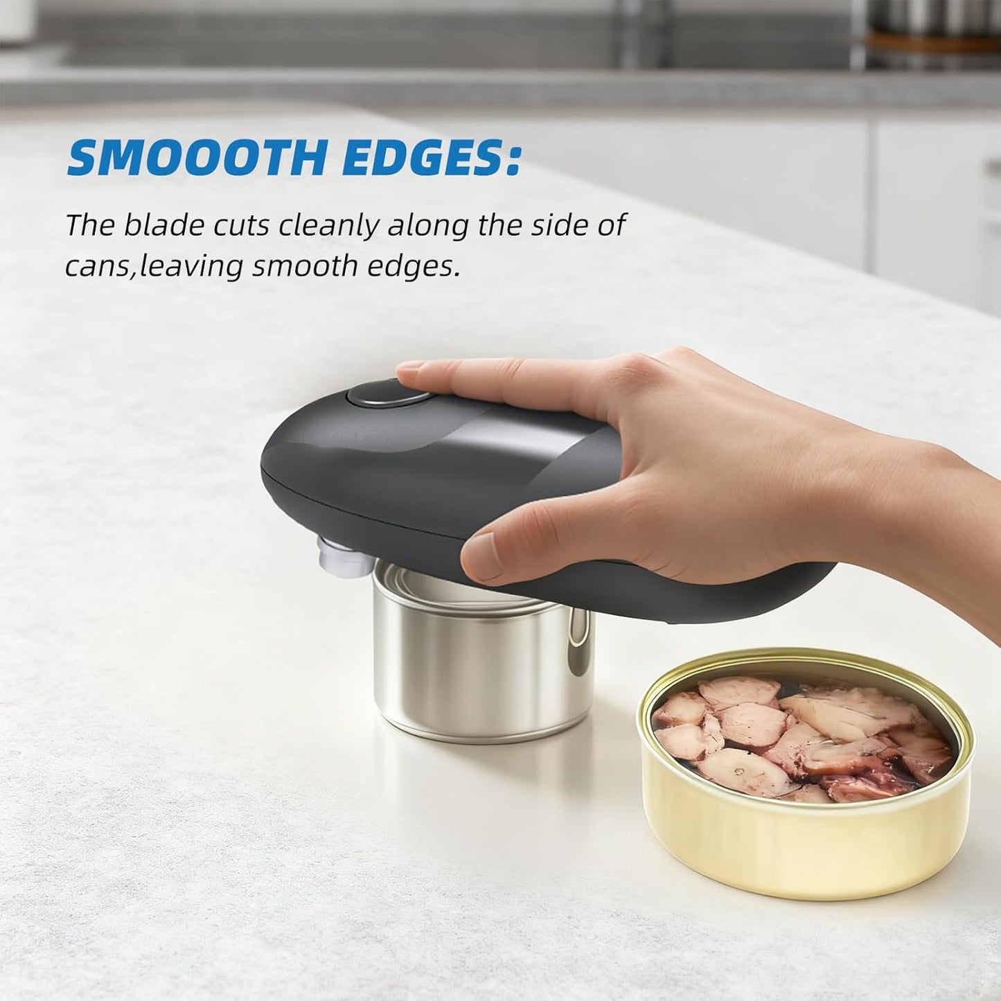 YFL Automatic Electric Can Opener: Battery Operated One Touch Hands Free Smooth Edge - Easy Open Cans, Cat & Dog Food for Seniors & Arthritis Sufferers