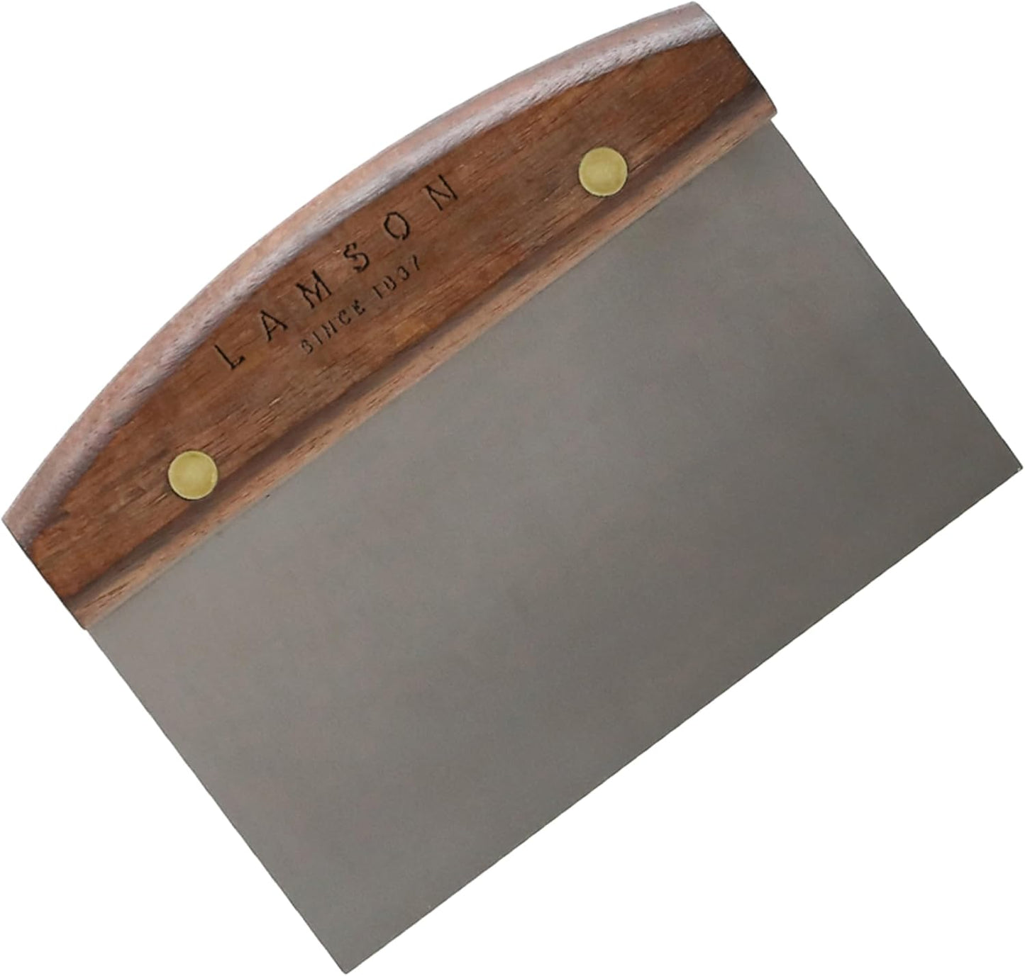 Lamson Kitchen Utensils - 3" x 6" Bench Scraper, High-Carbon Stainless Steel Dough Scraper, Ergonomic Riveted Walnut Handle, Handcrafted, Full-Tang Design, Built to Last