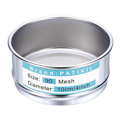 PATIKIL 325 Mesh(0.045mm) Lab Sieve, 3.9"(10cm) Diameter Sifting Screen 304 Stainless Steel Wire Cloth Fine Mesh Sieve for Industrial Laboratory Home Soil Sifter Dry Sift Screens Hash - Colors A