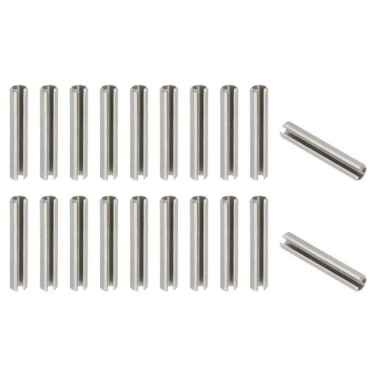 PATIKIL Slotted Spring Pin, 50 Pcs 1/8" x 3/4" (3.2mm x 20mm) 304 Stainless Steel Split Roll Pins Spring Dowel for Home Improvement Automotive Machine Repair, Silver - Colors B
