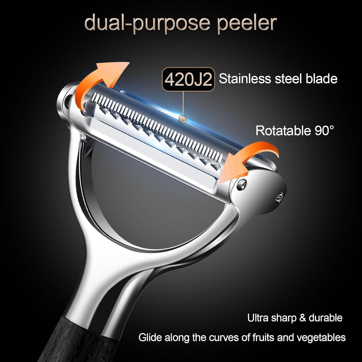 Multifunctional Vegetable Julienne Peeler for Kitchen, Camping and Travel