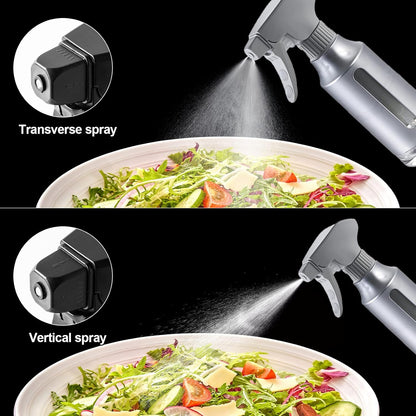Oil Sprayer for Cooking,Stainless Steel Olive Oil Mister for Air Fryer Black Nozzel Dispenser Bottles Fat Reduction Glass Oil Control Spray Pot 6.35oz(180ml) Capacity