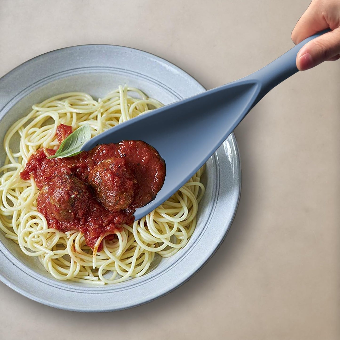 Silicone Spatula Spoon, Great for Both Cooking and Serving Durable BPA-Free Matte Black Silicone, Seamless Design, Safe for Nonstick Cooking Surfaces, 2-Pcs, Gray