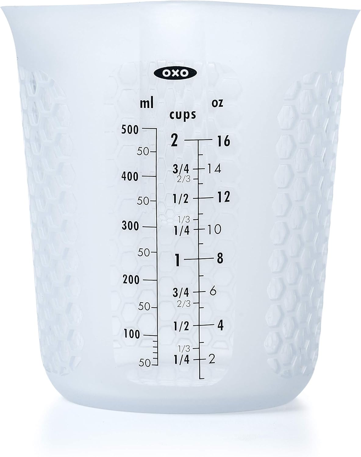 OXO Good Grips 4-Cup Squeeze & Pour Silicone Measuring Cup with Stay-Cool Pattern