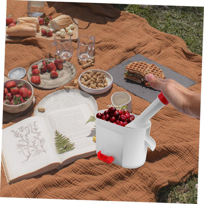 DOITOOL Cherry Pitter Cherry with Pit Catcher Container, Professional Remover Plastic Grapes Removing Tool Fruit Pit Core Remover