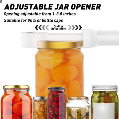 Jar Opener Bottle Opener for Seniors with Arthritis, Multi Retractable Magnetic Can Opener, Jar Grippers for Opening Jars, Kitchen Gadgets for Weak Hands and Senior Arthritis (Black)
