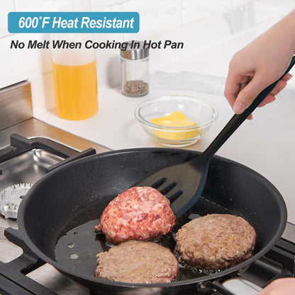 Silicone Spatula Turner Set, High Heat Resistant Spatulas with Seamless One Piece Design, Nonstick Rubber Flippers Utensils for Baking & Cooking,BPA-Free, Starry Blue,11IN