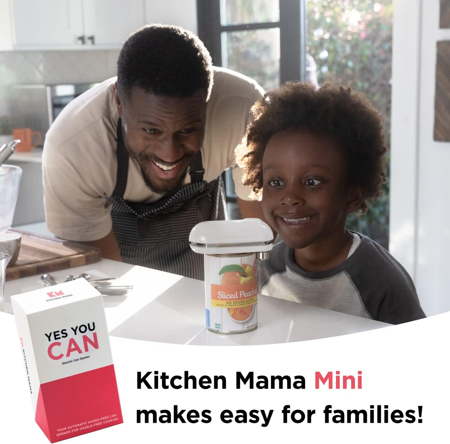 Kitchen Mama Mini Electric Can Opener Smooth Edge: Opens Can with One Press - Ultra-Compact, Hands-Free, Safe, Cordless, Seniors with Arthritis, Automatic, Battery Operated Appliances (Orange)