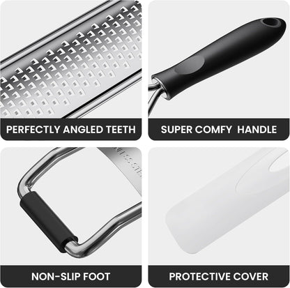 Zester Grater With Handle Cheese Grater for Lemon Zester Kitchen,Black