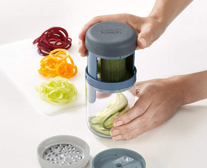 Joseph Joseph Spiro Hand Held Vegetable Slicer Spiralizer, Spaghetti Zoodle Zucchini Noodle Food Maker, Dishwasher safe - Green