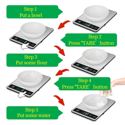 Food Scale, 22lb/10kg Digital Kitchen Scale Weight Grams and Ounces with 0.1oz/1g Precision, 6 Units and Tare Key Design, LCD Display & Stainless Steel Panel for Baking, Cooking, Postage