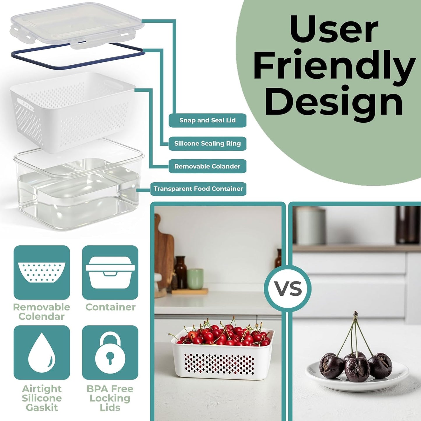 RockBerry 50 Pcs Large Food Storage Containers with Lids Airtight-85 OZ to small Containers-Total 526OZ Stackable Kitchen Set -BPA Free Leak proof containers- Freezer Microwave safe
