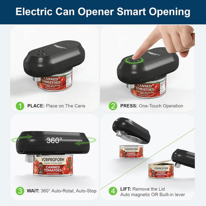 Electric Can Opener for Seniors with Arthritis, USB Rechargeable Can Opener, One-Touch Automatic Hands Free Kitchen Gadgets Gifts for Women