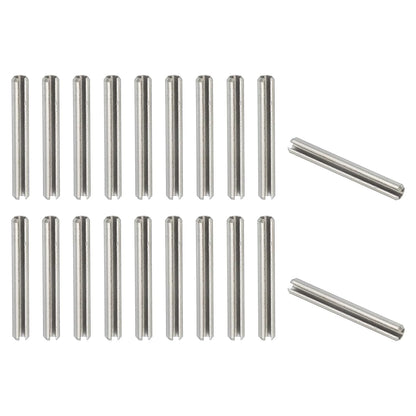 PATIKIL Slotted Spring Pin, 50 Pcs 1/8" x 3/4" (3.2mm x 20mm) 304 Stainless Steel Split Roll Pins Spring Dowel for Home Improvement Automotive Machine Repair, Silver - Colors B