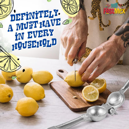 Lemon Squeezer Cast Premium Aluminum Manual Hand Press Juicer, 2.4" Large – Heavy-Duty Mexican Made Citrus Juicer for Lemons, Limes & Oranges, Handheld Juice Press, Exprimidor de Limones
