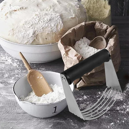 Dough Blender, Dough Mixer, Top Professional Pastry Cutter, Equipped with Heavy Stainless Steel Blade, Large Size, Black