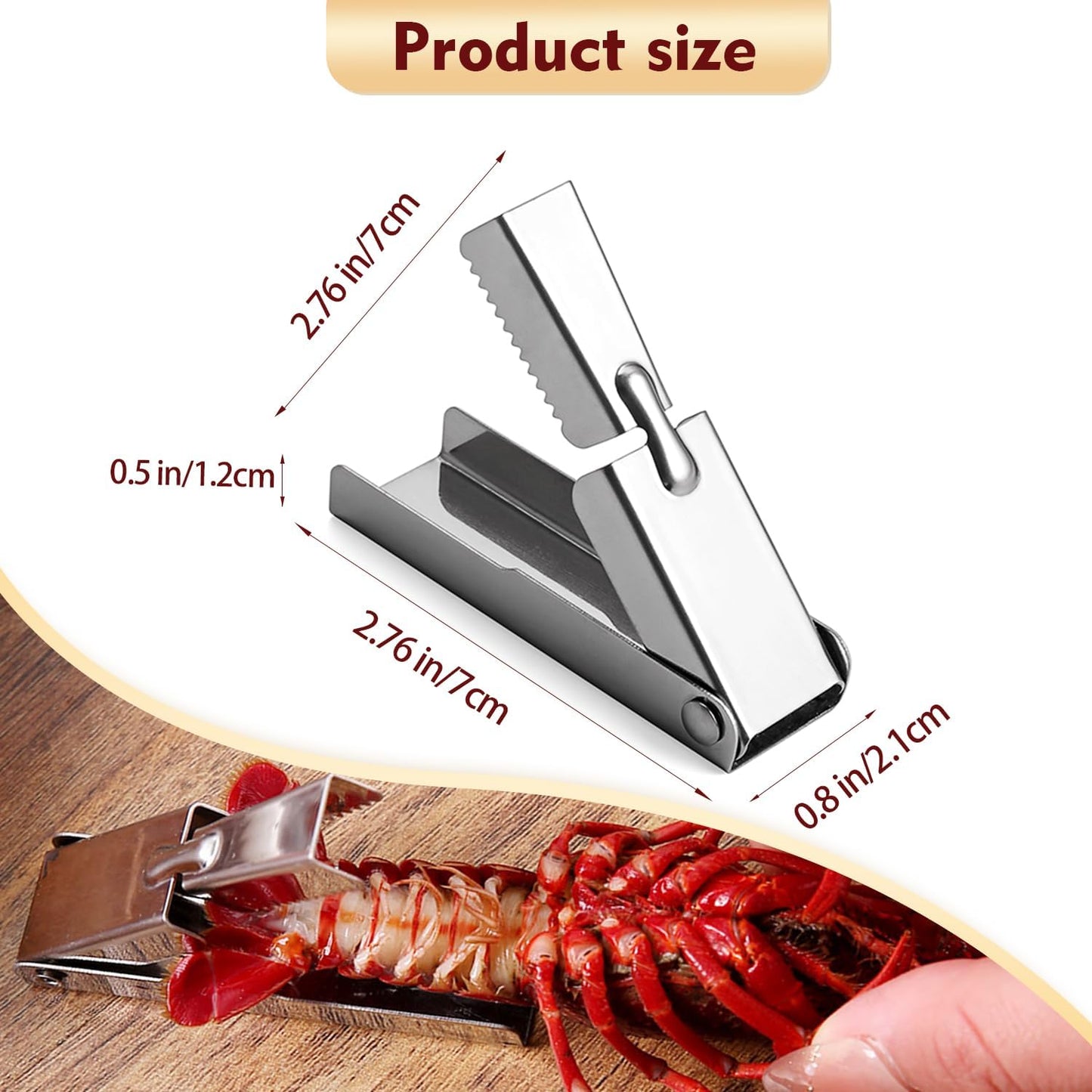 2025 New Stainless Steel Crawfish Peeler Tool，Crawfish Quick Peeler，Efficient Easily Peeling Shrimp Tails，Clean Convenient and Smart Seafood Sheller Tool for Families and Restaurants