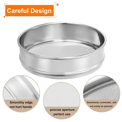 PATIKIL 40 Mesh Lab Sieve, 8" Diameter Test Sieve 304 Stainless Steel Wire Cloth (0.45mm) for Industrial Laboratory - Colors A