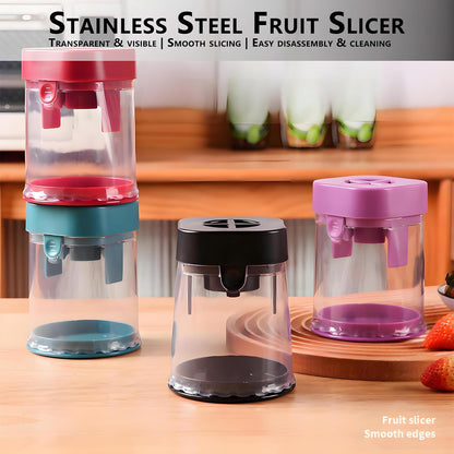 New Grape Cutter for Toddlers, Cutter Quarter Slicer Tool Into 4 Pieces for Slicing Grapes, Strawberries, Cherry, Tomatoes (Blue)